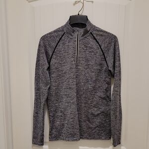 PINK Victoria's Secret Gray Quarter-Zip Seamless Pullover Size Large